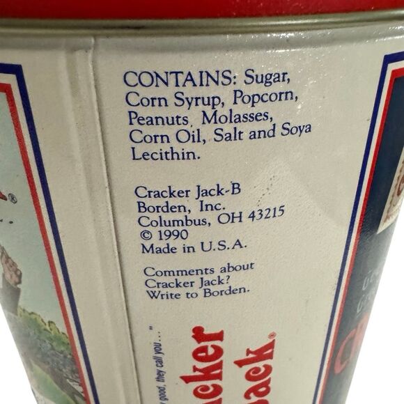 Cracker Jack Popcorn Retro Tin Vintage 1990 8"×6" - Picture 5 of 8